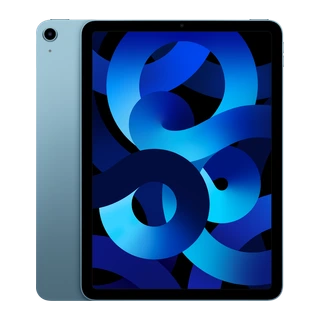 iPad Air (5ª geração, M1) — composição frontal e traseira oficial em azul