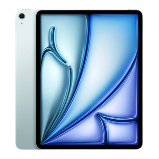 iPad Air de 13 polegadas (M3) — composição frontal e traseira oficial em azul