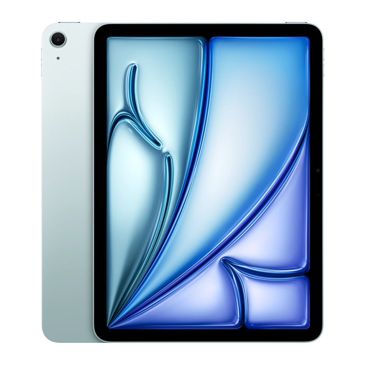 iPad Air de 11 polegadas (M3) — composição frontal e traseira oficial em azul