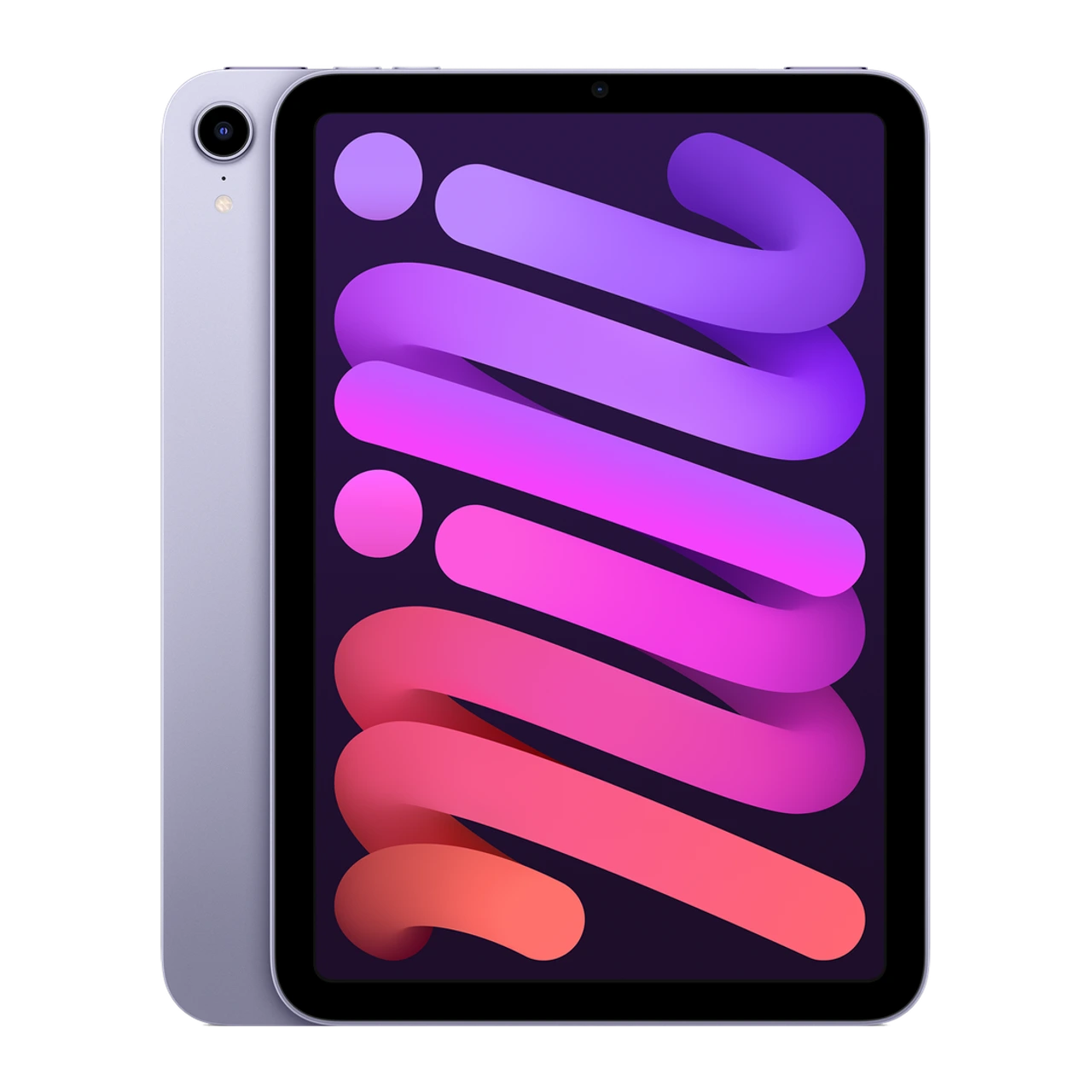 iPad mini (6ª geração) — composição frontal e traseira oficial em roxo
