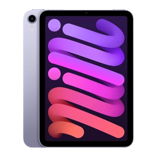 iPad mini (6ª geração) — composição frontal e traseira oficial em roxo