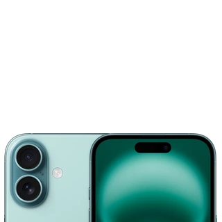 iPhone 16 — detalhe superior frontal e traseiro oficial