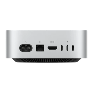 Mac mini M4 — vista traseira oficial com alimentação, Ethernet, HDMI e Thunderbolt