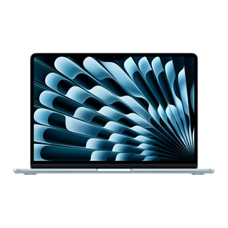 MacBook Air M4 de 13 polegadas — vista frontal oficial em azul-céu
