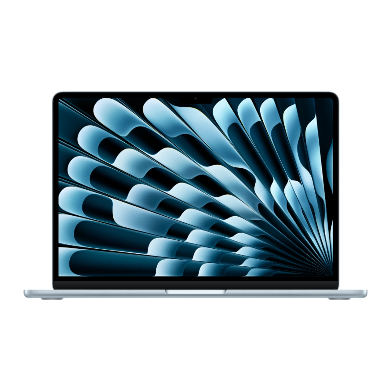 MacBook Air M5 de 13 polegadas — vista frontal oficial em azul-céu