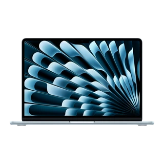 MacBook Air M5 de 13 polegadas — vista frontal oficial em azul-céu